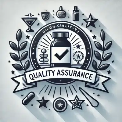 DALL·E 2024 10 29 17.37.09 A high quality emblem or seal for a wellness e commerce website symbolizing quality assurance. The emblem should have a clean modern design with a s