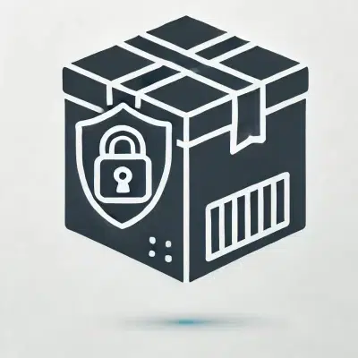 DALL·E 2024 10 29 17.37.13 An icon of a secure discreet packaging box with a privacy lock symbol for an e commerce website. The icon should be clean and modern with a small pa