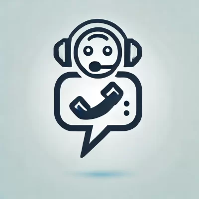 DALL·E 2024 10 29 17.37.18 An icon of a phone or chatbot symbol representing customer support for an e commerce website. The design should be clean and modern with elements lik